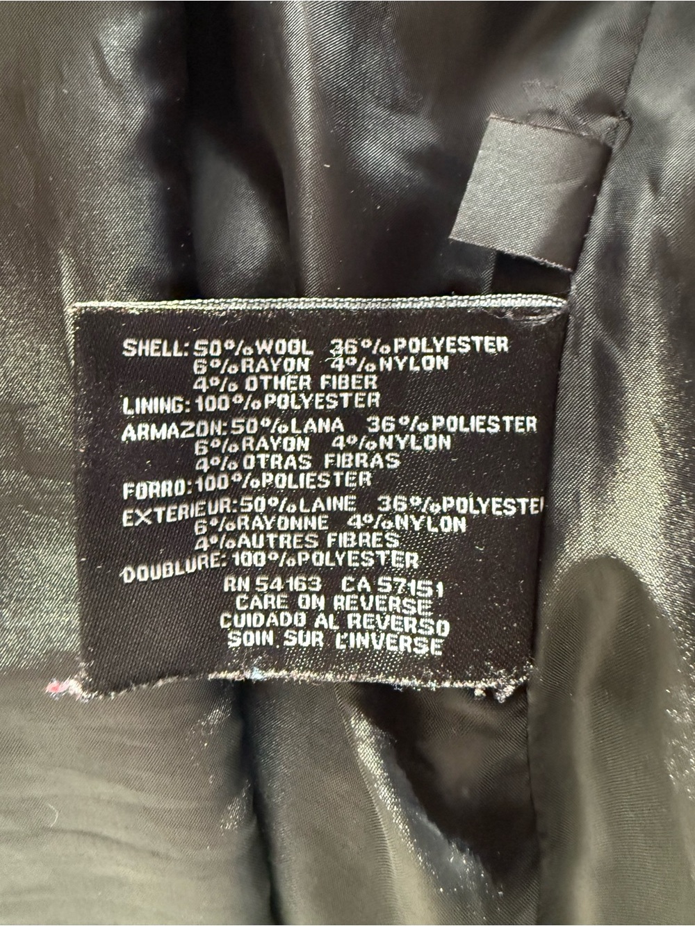 Nine West Black Pea Coat